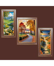 3-Pack Natureâ€™s Healing Power Photo Frames - 2 Pieces 10x17 Inch & 1 Piece 14x17 Inch - Rustic Wall Art for Home & Office Decor - Botanical Wall Hanging for Living Room, Bedroom, or Workspace