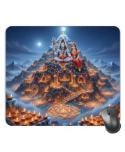 Customized Lord Shiva and Parvathi Picture Sublimation Mouse Pad | 8 X 7.5 Inch | Smooth Cloth Surface | Non-Slip Rubber Base | Personalized Mousepad for Laptop & Desktop (F17019)