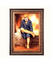 Sri Sai Baba Color Photo 10x14 Inch - Vibrant Religious Wall Art for Home or Office Decor.