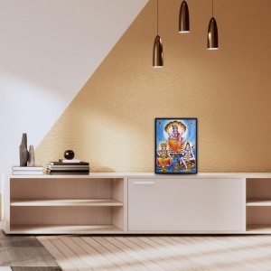 Lord Brahma Lord Vishnu & Lord Shiva Laminated Photo - 11x13 Inches, Divine Blessings for Home & Office and Temple Decoration