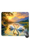 Customized Beautiful Swans Picture Sublimation Mouse Pad | 8 X 7.5 Inch | Smooth Cloth Surface | Non-Slip Rubber Base | Personalized Mousepad for Laptop & Desktop (F17146)