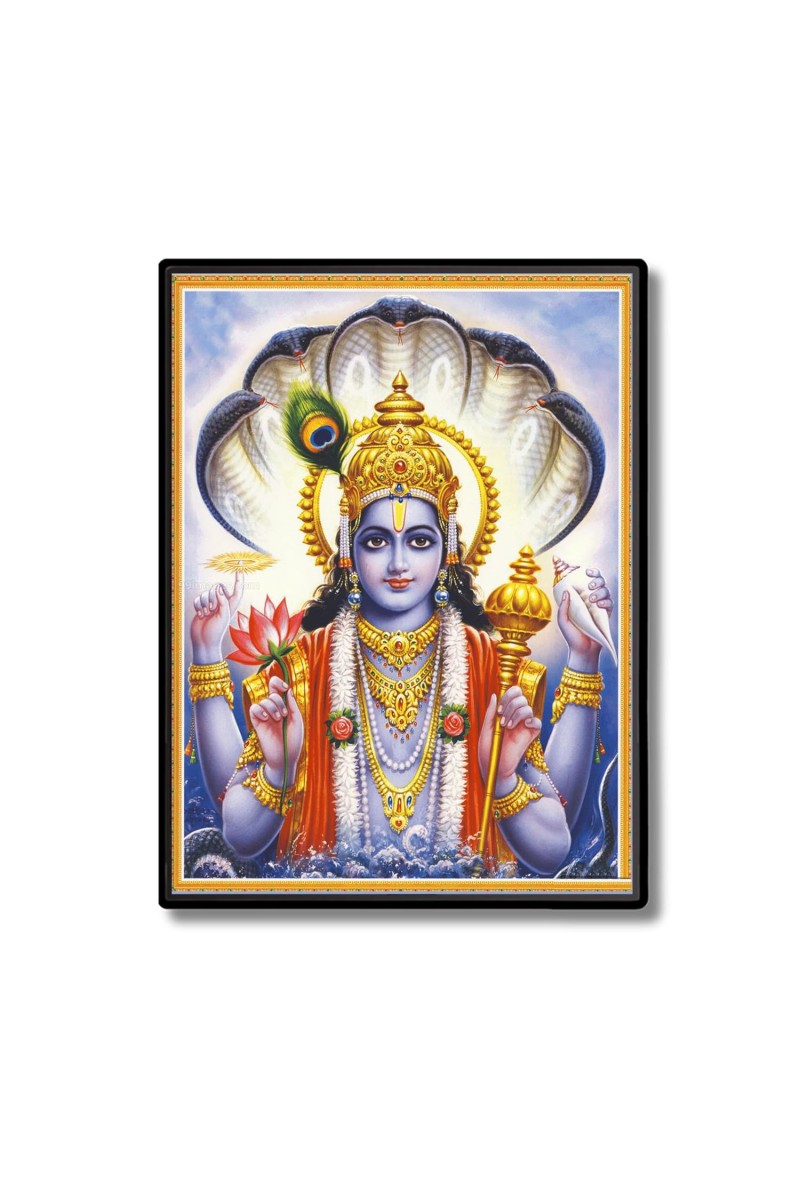 Vishnu Laminated Photo - 5x7 Inches, Divine Blessings for Home & Office and Temple Decoration