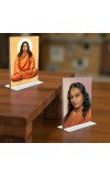 Sri Sri Paramahansa Yogananda Acrylic T-Style Photo Stand, Compact and Stylish Spiritual Display, easily change 2 photos (Pack of 1)
