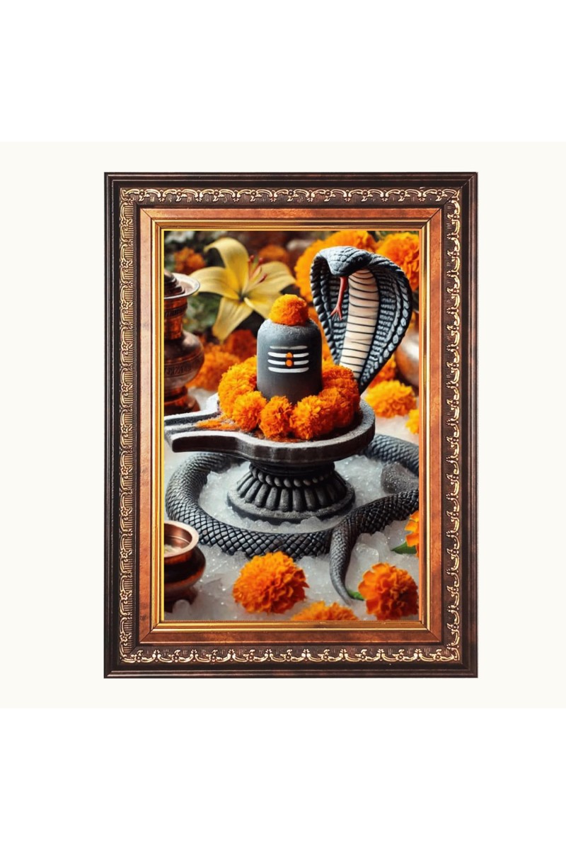 Lord Shiva lingam Color Photo 8x12 Inch - Vibrant Religious Wall Art for Home or Office Decor.