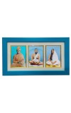 Hi tech Sales Swami Vivekananda & Ramkrishna Paramahansa & Sarada Maa photo frame | synthetic photo Frame with Glass | For wall, living room, gifts, pooja (Multicolor) (Skyblue)