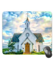 Customized Beautiful Church Picture Sublimation Mouse Pad | 8 X 7.5 Inch | Smooth Cloth Surface | Non-Slip Rubber Base | Personalized Mousepad for Laptop & Desktop (F17194)