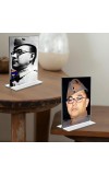Netaji Subhas Chandra Bose Acrylic T-Style Photo Stand - 9x11 Inches, Compact and Stylish Spiritual Display, easily change 2 photos (Pack of 1)