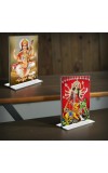 Debi Saraswati & Debi Lakhsmi Acrylic T-Style Photo Stand, Compact and Stylish Spiritual Display, easily change 2 photos (Pack of 1)