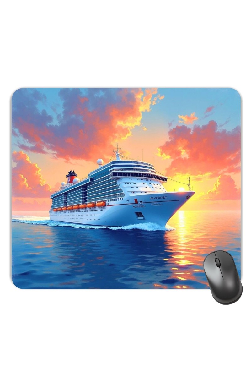 Customized Luxurious Cruise Picture Sublimation Mouse Pad | 8 X 7.5 Inch | Smooth Cloth Surface | Non-Slip Rubber Base | Personalized Mousepad for Laptop & Desktop (F17167)