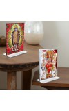 Debi Kali & Debi Durga Acrylic T-Style Photo Stand - 5x7 Inches, Compact and Stylish Spiritual Display, easily change 2 photos (Pack of 1)