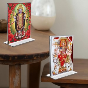 Debi Kali & Debi Durga Acrylic T-Style Photo Stand - 5x7 Inches, Compact and Stylish Spiritual Display, easily change 2 photos (Pack of 1) Debi Kali & Debi Durga Acrylic T-Style Photo Stand - 5x7 Inches, Compact and Stylish Spiritual Display, easily change 2 photos (Pack of 1)