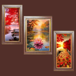3-Pack Chasing Sunsets, Catching Stars Photo Frames - 2 Pieces 12x19 Inch & 1 Piece 16x19 Inch - Rustic Wall Art for Home & Office Decor - Botanical Wall Hanging for Living Room, Bedroom, or Wor
