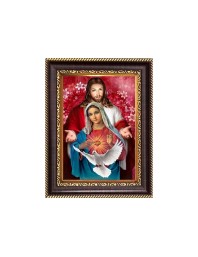 Jesus and Mata Mary Digital Print Photo 6.7x8.7 inches - Vibrant Religious Wall Art for Home or Office Decor.