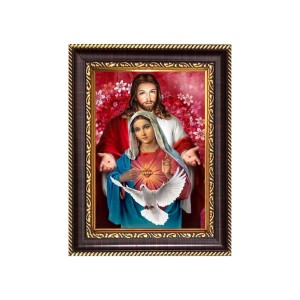 Jesus and Mata Mary Digital Print Photo 6.7x8.7 inches - Vibrant Religious Wall Art for Home or Office Decor.