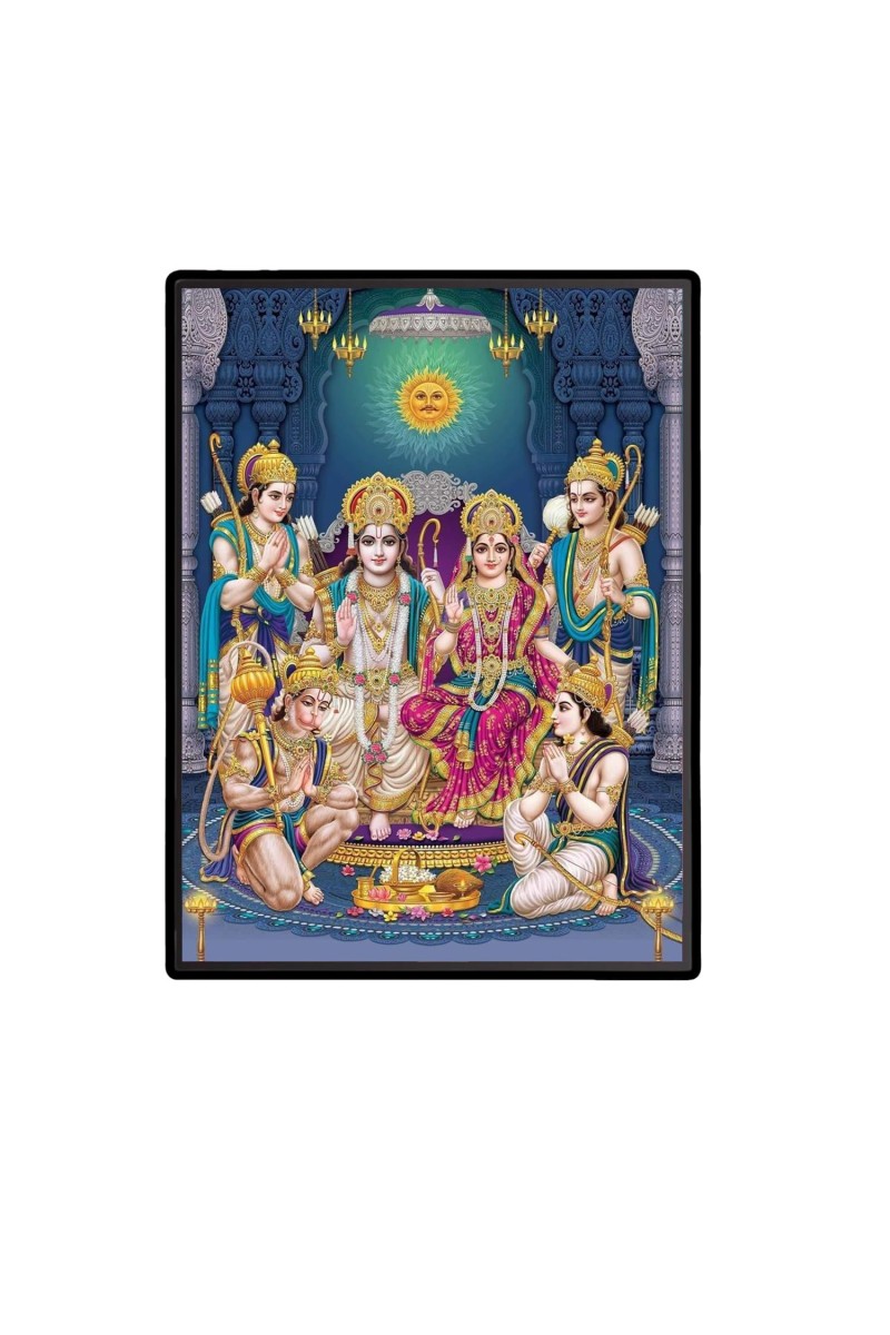 Ram Darbar Laminated Photo - 5x7 Inches, Divine Blessings for Home & Office and Temple Decoration