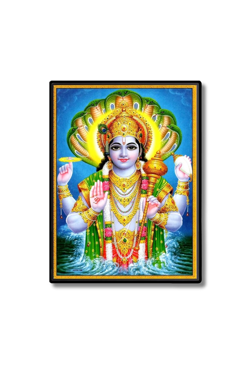 Vishnu Laminated Photo - 5x7 Inches, Divine Blessings for Home & Office and Temple Decoration