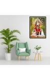 Kali Ma Ramakrishna Paramahansa and Sarada Ma Laminated Photo - 9x11 Inches, Divine Blessings for Home & Office and Temple Decoration