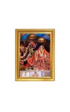 Maa Radha with Sri Krishna Mayapur Iskcon Temple Photo Frame - 10x14 Inches, Brown Wooden Frame for Home, Office & Temple Decoration
