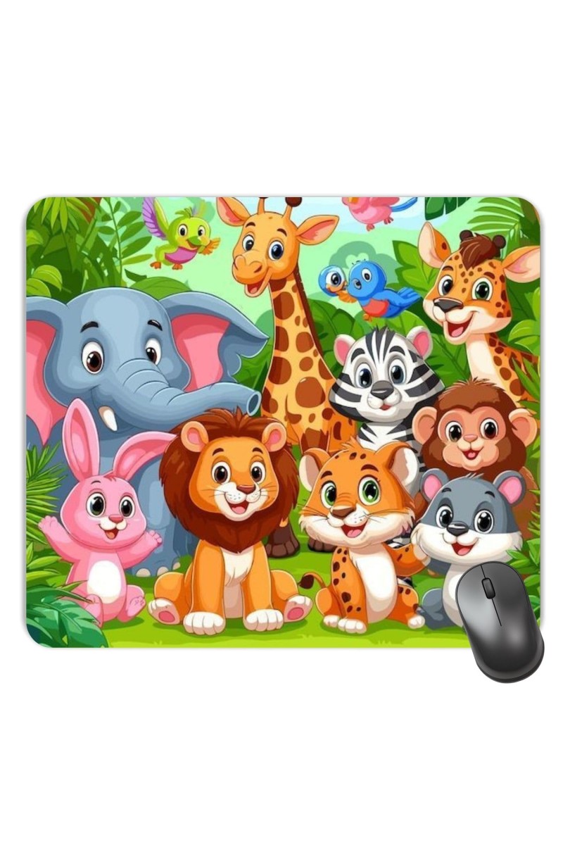 Customized Cartoon Animals Picture Sublimation Mouse Pad | 8 X 7.5 Inch | Smooth Cloth Surface | Non-Slip Rubber Base | Personalized Mousepad for Laptop & Desktop (F17406)
