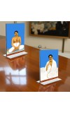 Anukul Chandra Thakur & Sri Baroda Acrylic T-Style Photo Stand, Compact and Stylish Spiritual Display, easily change 2 photos (Pack of 1)