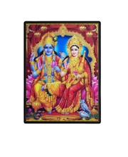 Vishnu Lakshmi Laminated Photo - 5x7 Inches, Divine Blessings for Home & Office and Temple Decoration