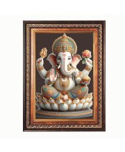 Sri Ganesh Color Photo 10x14 Inch - Vibrant Religious Wall Art for Home or Office Decor.
