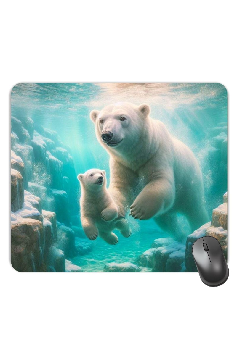 Customized White Bear Picture Sublimation Mouse Pad | 8 X 7.5 Inch | Smooth Cloth Surface | Non-Slip Rubber Base | Personalized Mousepad for Laptop & Desktop (F17348)