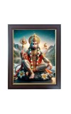 Hitech Sales Shri Mahabali Hanumanji Photo Frame for Pooja Room, Temple Decor, Home Decoration and Gift (Wall and Tabletop, Rectangular, Polystyrene Frame, Printed Photo, 24 x 29 cm, Black)