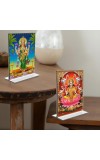 Debi Lakshmi Acrylic T-Style Photo Stand - 7x9 Inches, Compact and Stylish Spiritual Display, easily change 2 photos (Pack of 1)