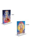 Lord Vishnu & Debi Lakhsmi Acrylic T-Style Photo Stand - 9x11 Inches, Compact and Stylish Spiritual Display, easily change 2 photos (Pack of 1)