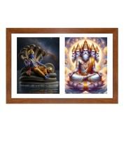 lord vishnu and bramha Photo Frame - 13x17Inches - Spiritual Artwork for Home Decor, Puja Room and Office Decoration