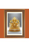 Lord Ganesha Photo Frame - 14x18 Inches, Brown Wooden Frame for Home, Office & Temple Decoration