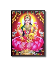Lakshmi Laminated Photo - 5x7 Inches, Divine Blessings for Home & Office and Temple Decoration