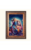 Sri Radha Krishna Color Photo 10x14 Inch - Vibrant Religious Wall Art for Home or Office Decor.