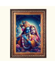 Sri Radha Krishna Color Photo 10x14 Inch - Vibrant Religious Wall Art for Home or Office Decor.