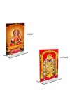 Debi Lakshmi & Lord Tirupati Balaji Acrylic T-Style Photo Stand - 11x13 Inches, Compact and Stylish Spiritual Display, easily change 2 photos (Pack of 1)