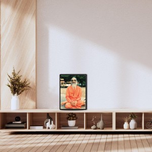 Swami Chinmayananda Laminated Photo - 5x7 Inches, Divine Blessings for Home & Office and Temple Decoration