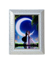 Hitech Sales White beautiful designing Photo Frame for Desk or Shelf & Home, Office Décor, Room Decoration (MDF, 7 x 9 inch, 1 Photo & Size 5 x 7 inch)