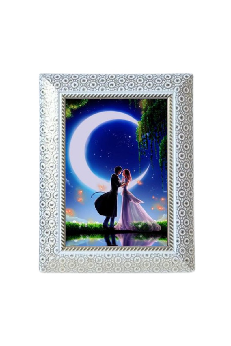 Hitech Sales White beautiful designing Photo Frame for Desk or Shelf & Home, Office Décor, Room Decoration (MDF, 7 x 9 inch, 1 Photo & Size 5 x 7 inch)
