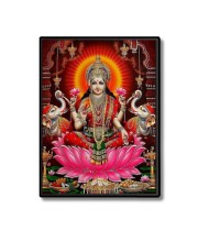 Lakshmi Laminated Photo - 5x7 Inches, Divine Blessings for Home & Office and Temple Decoration