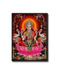 Lakshmi Laminated Photo - 5x7 Inches, Divine Blessings for Home & Office and Temple Decoration