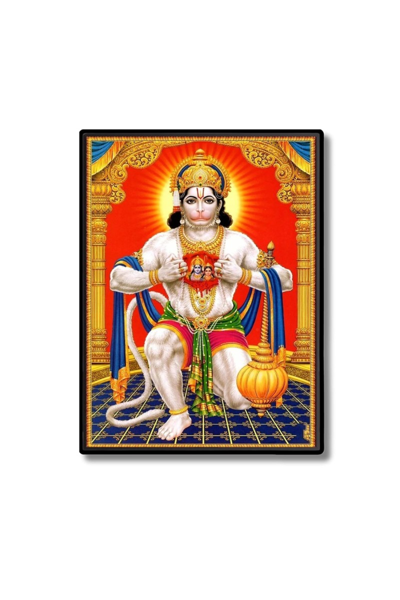 Hanuman Laminated Photo (11x13 Inches Without glass) Divine Blessings for Table and Walls,Home & Office and Temple Decoration