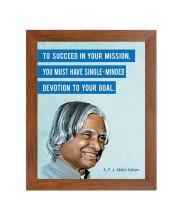 A P J Abdul Kalam & Famous Quote Brown Frame, 10x14InchesInspirational Wall Art for Office, Home DecorIdeal Spiritual Gift
