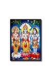 Lord Brahma Lord Vishnu & Lord Shiva Laminated Photo - 13x15 Inches, Divine Blessings for Home & Office and Temple Decoration