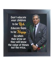 Hitech Sales Ratan Tata Motivational Quotes Wall Frames, Inspirational Quotes Wall Framed Posters for Room, Office, Study Desk, Decor (Tabletop, Square – 10.10 x 10.10 inches Frame, Black)