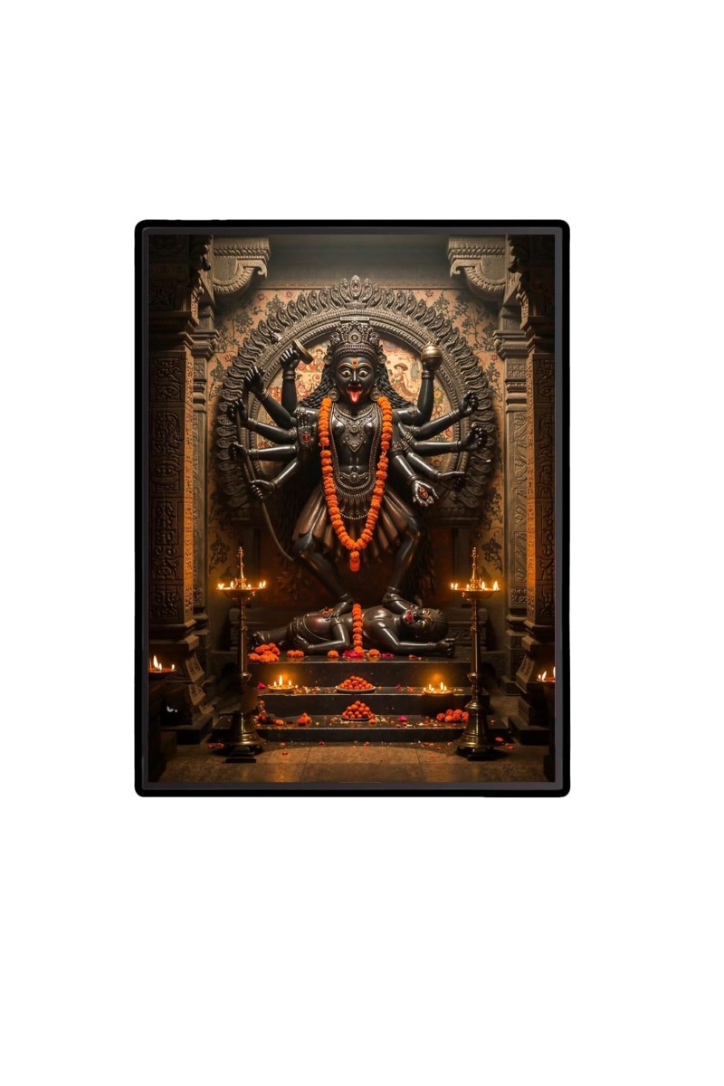 Kali Laminated Photo - 5x7 Inches, Divine Blessings for Home & Office and Temple Decoration
