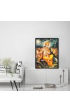 Krishna Laminated Photo - 5x7 Inches, Divine Blessings for Home & Office and Temple Decoration