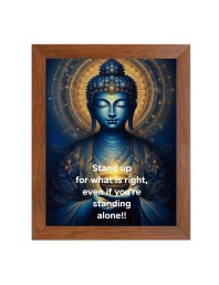 Buddha & His Famous Quote Photo Frame - Brown Frame, Perfect for Office & Wall Decoration, Ideal Gift