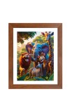 AI Funny Cute Elephant, giraffe, zebra, Lion Art Picture for Kids - 10x14 inches, Brown Color - Perfect Wall Decor for Children's Room