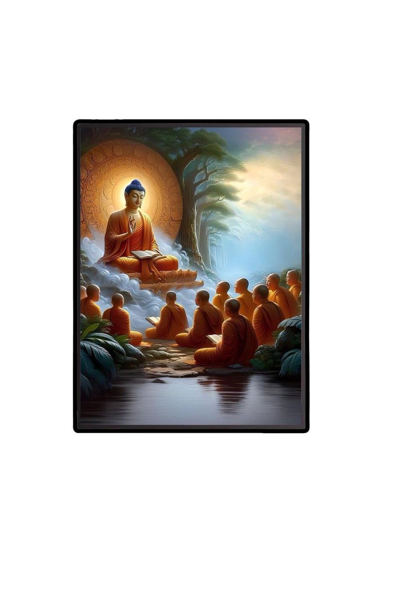 Buddha Laminated Photo - 5x7 Inches, Divine Blessings for Home & Office and Temple Decoration